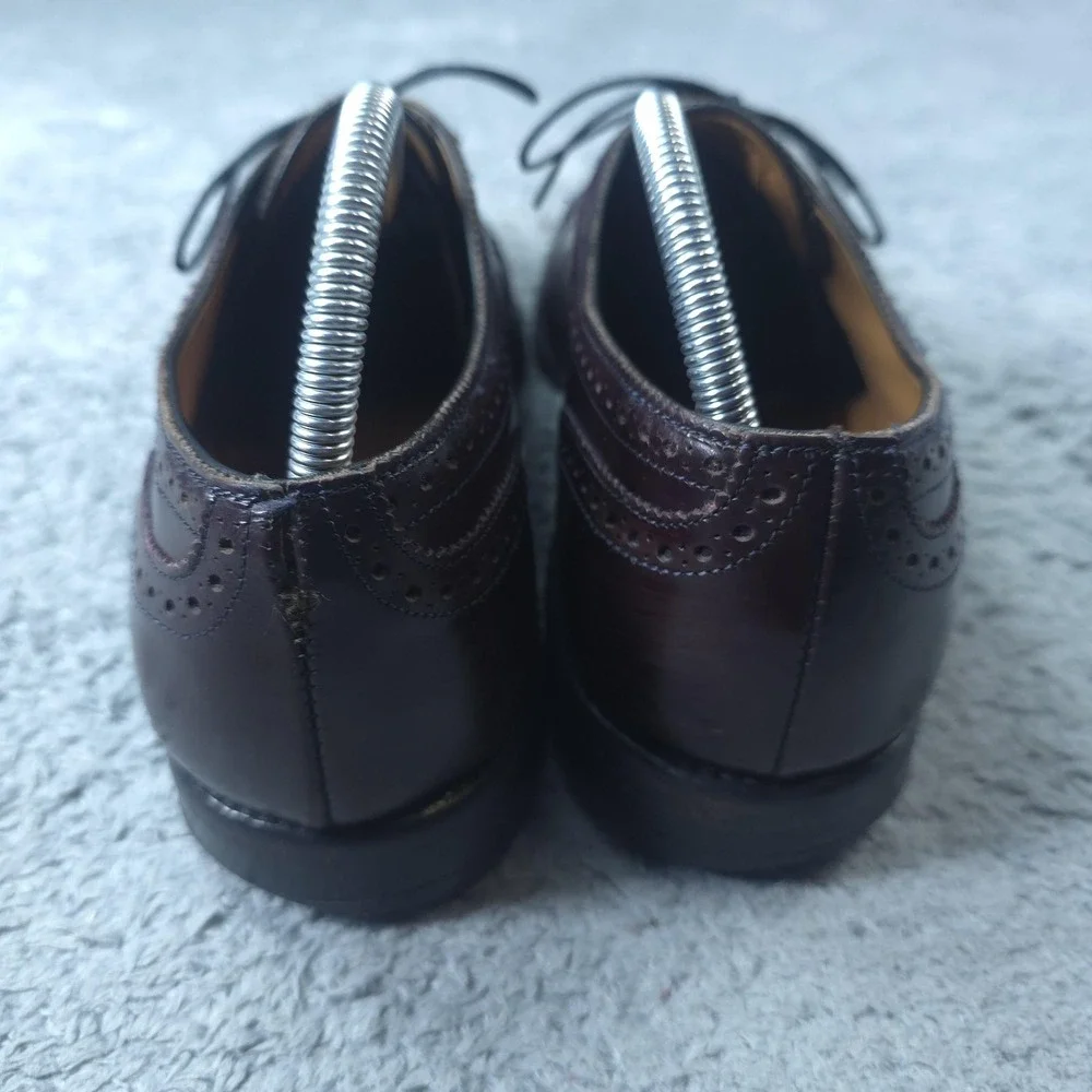 Allen Edmonds Sanford Shoes Mens Size 10 Brown Leather Cap Toe Oxford Dress